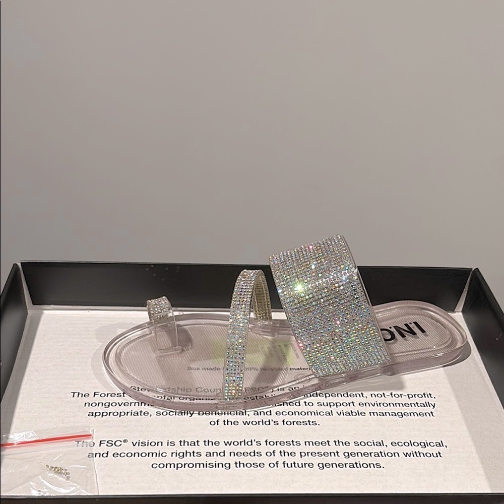 NWT [INC International Concepts] Gianolo Rhinestone Slip-On Sandals Womens 5 & 6 - Picture 7 of 12
